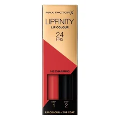 Lipfinity Lip Colour 140 Charming 2-Step Longlasting Lipstick|Max Factor Clearance
