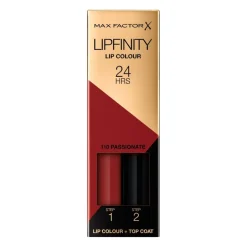 Max Factor Lipfinity Lip Colour 110 Passionate 2-Step Longlasting Lipstick< Lipmake-Up
