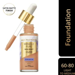 Max Factor Miracle Pure Skin Reset 60-80 Light to Medium 2-in-1 Serum Foundation< Foundation