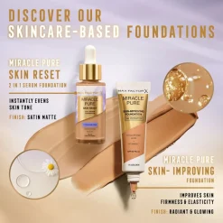 Miracle Pure Skin Reset 85-90 Medium to Deep 2-in-1 Serum Foundation|Max Factor Outlet