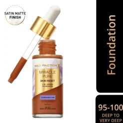 Max Factor Miracle Pure Skin Reset 95-100 Deep to Very Deep 2-in-1 Serum Foundation< Foundation
