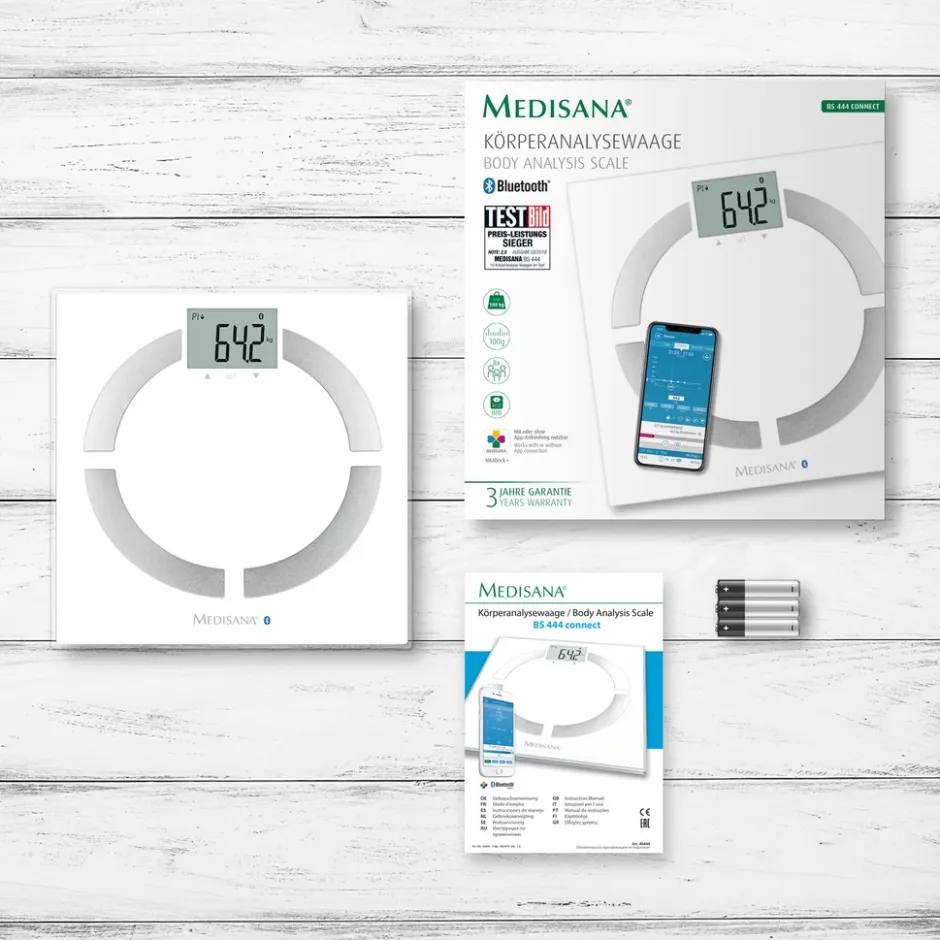 BS 444 Connect Lichaamsanalyse weegschaal|Medisana Online