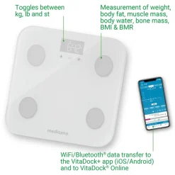 BS 600 Lichaamsanalyse weegschaal met WiFi en Bluetooth|Medisana Best