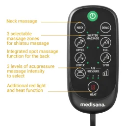 MC 825 Shiatsu-Acupressuur massagekussen|Medisana Hot