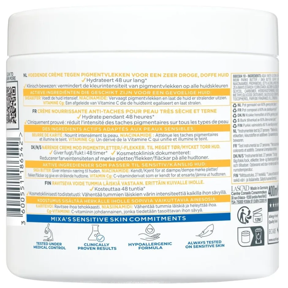 Mixa Niacinamide Bright Moisturizing Anti-Dark Spot Cream< Bodycremes