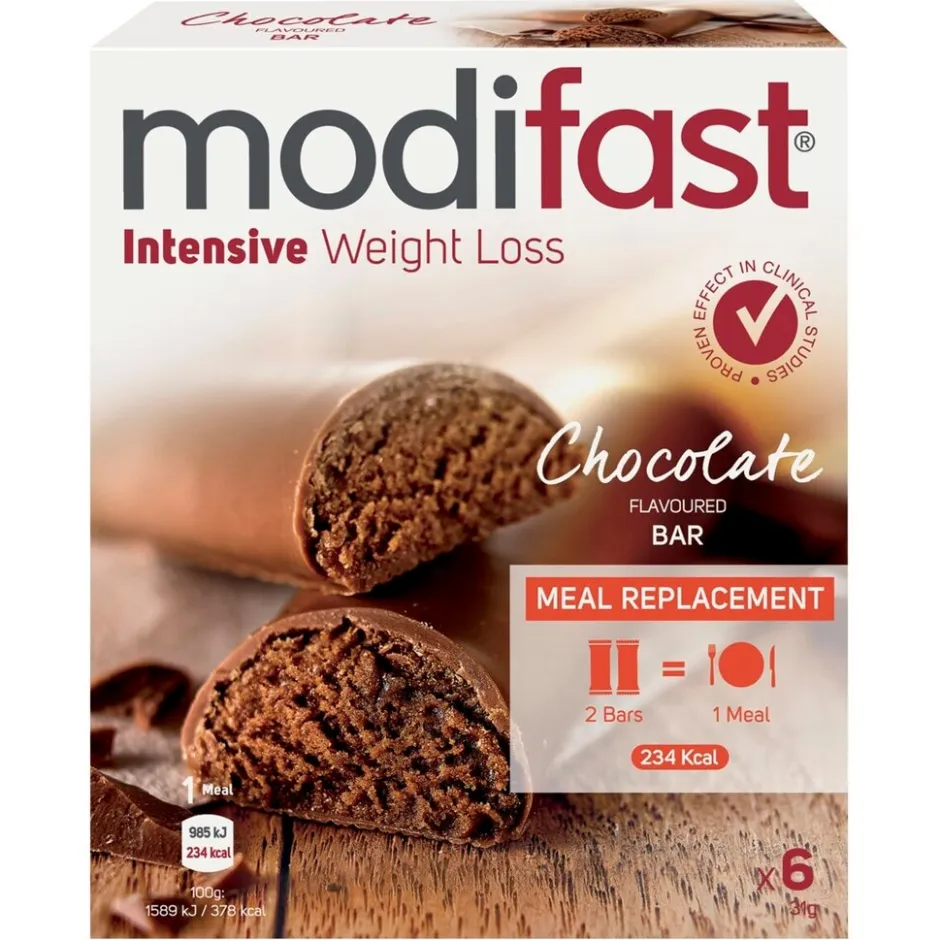 Modifast Melkchocolade Lunchreep< Maaltijdvervangers|Maaltijdrepen, Drinkmaaltijden