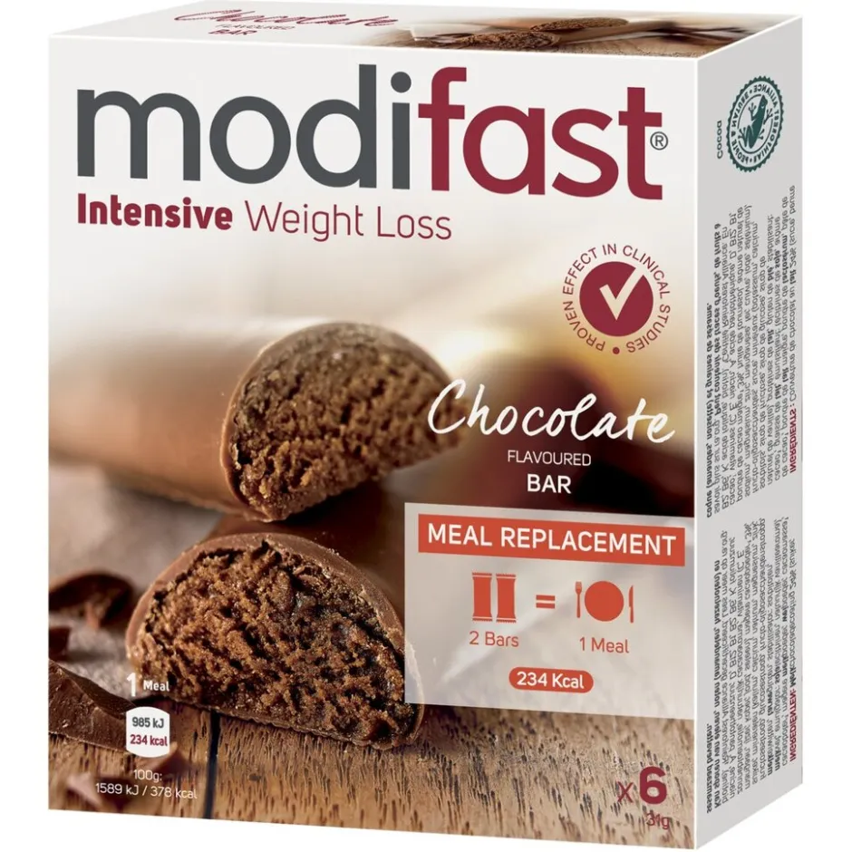 Modifast Melkchocolade Lunchreep< Maaltijdvervangers|Maaltijdrepen, Drinkmaaltijden