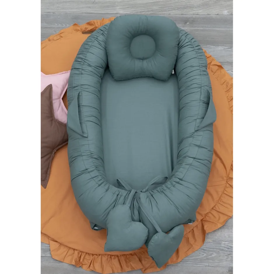 Emerald Green Babynest met Kussen|MorDesign New