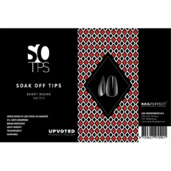 NailPerfect UPVOTED Soak Off Tips Short Round< Acryl Nagels