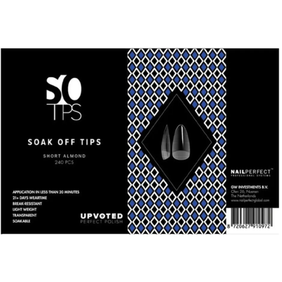 UPVOTED Soak Off Tips Short Almond|NailPerfect Online
