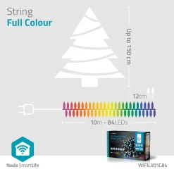 Nedis WIFILX01C84 Smart Wi-Fi-lichtsnoer met gekleurde LED's< Kerstverlichting