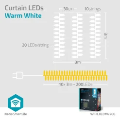 WIFILXC01W200 Smart Wifi LED gordijn|Nedis Outlet