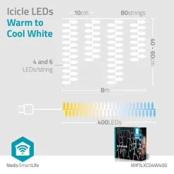 Nedis WIFILXC04W400 Smart Wi-Fi-ijspegellampen< Kerstverlichting
