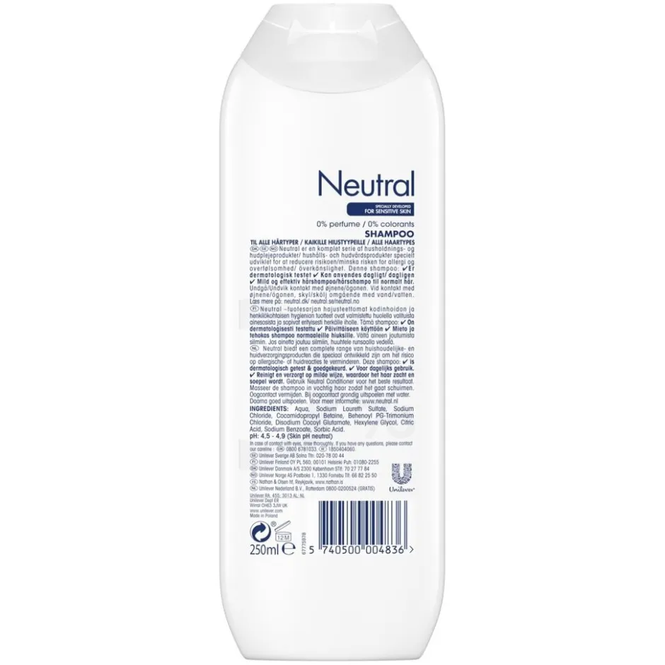 0% Parfumvrije Shampoo|Neutral New