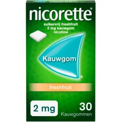 Nicorette Fresh Fruit 2mg Suikervrije Kauwgom< Stoppen Met Roken