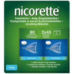 Nicorette Nicotine Freshmint 4mg Suikervrije Zuigtabletten< Stoppen Met Roken