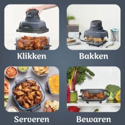 Ninja CRISPi 4-in-1 Glazen Airfryer FN101EUGY< Frituurpannen En Airfryers