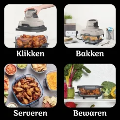 Ninja CRISPi 4-in-1 Glazen Airfryer FN101EUST< Frituurpannen En Airfryers
