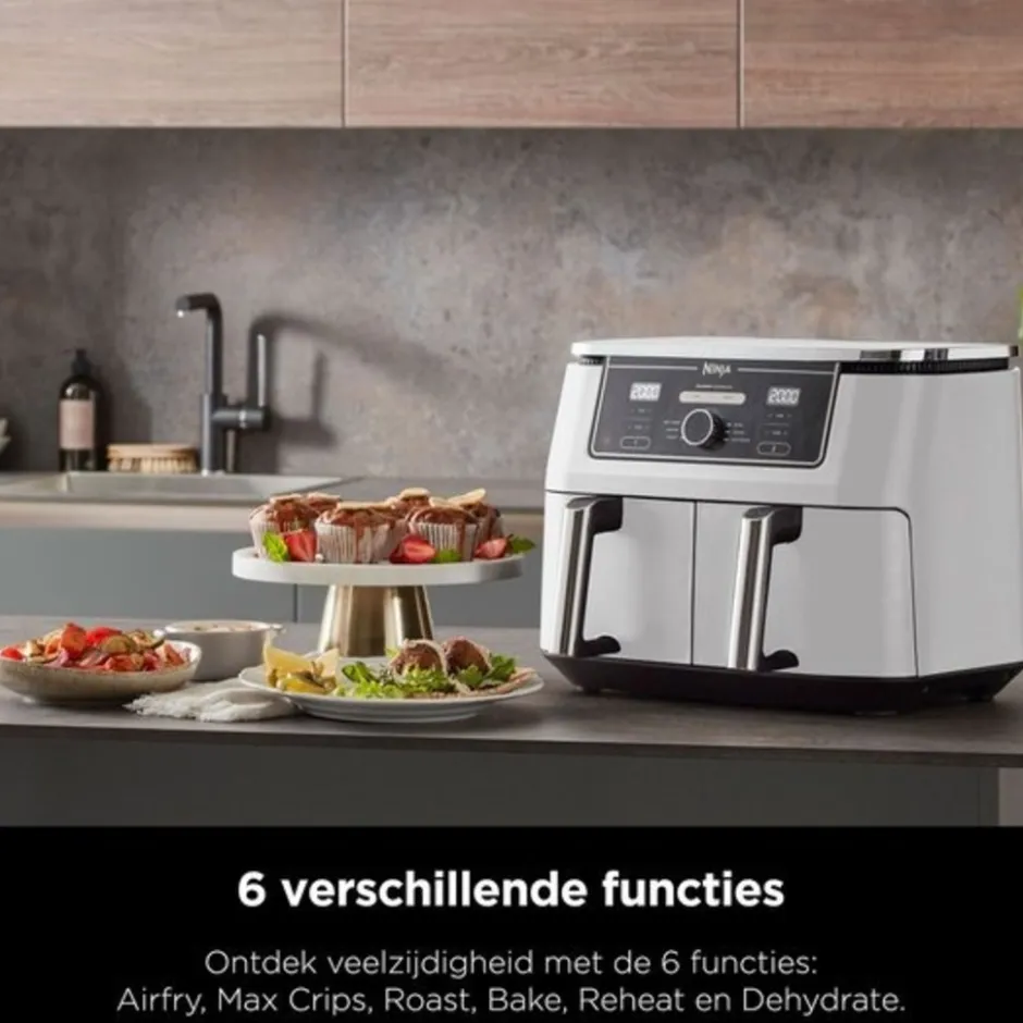 Ninja Dubbele Airfryer XXL AF400EUWH< Frituurpannen En Airfryers
