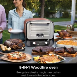 Ninja Woodfire 8-in-1 Elektrische Buiten Pizza Oven en Smoker OO101EU| Outlet
