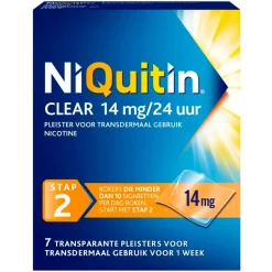Niquitin Clear Pleister Stap 2 - 14 mg - Nicotinepleister< Stoppen Met Roken