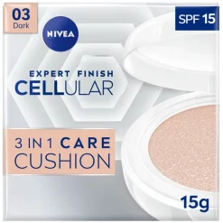 NIVEA Cellular Expert Finish 03 Medium Dark SPF15 3-In-1 Care Cushion Foundation|Nivea Skincare Best