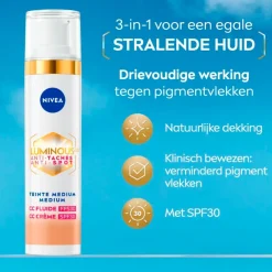 NIVEA Luminous630 Anti-spot SPF30 02 Medium 3-in-1 CC Crème|Nivea Skincare Clearance