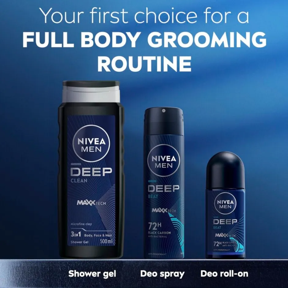 Deep Black Carbon Beat Antitranspirant Spray|Nivea Men Hot