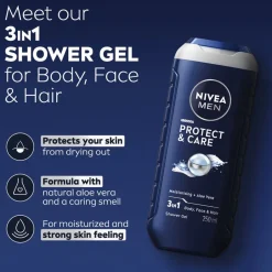 Nivea Men Protect & Care 3-in-1 Douchegel< Douchegel|Shampoo