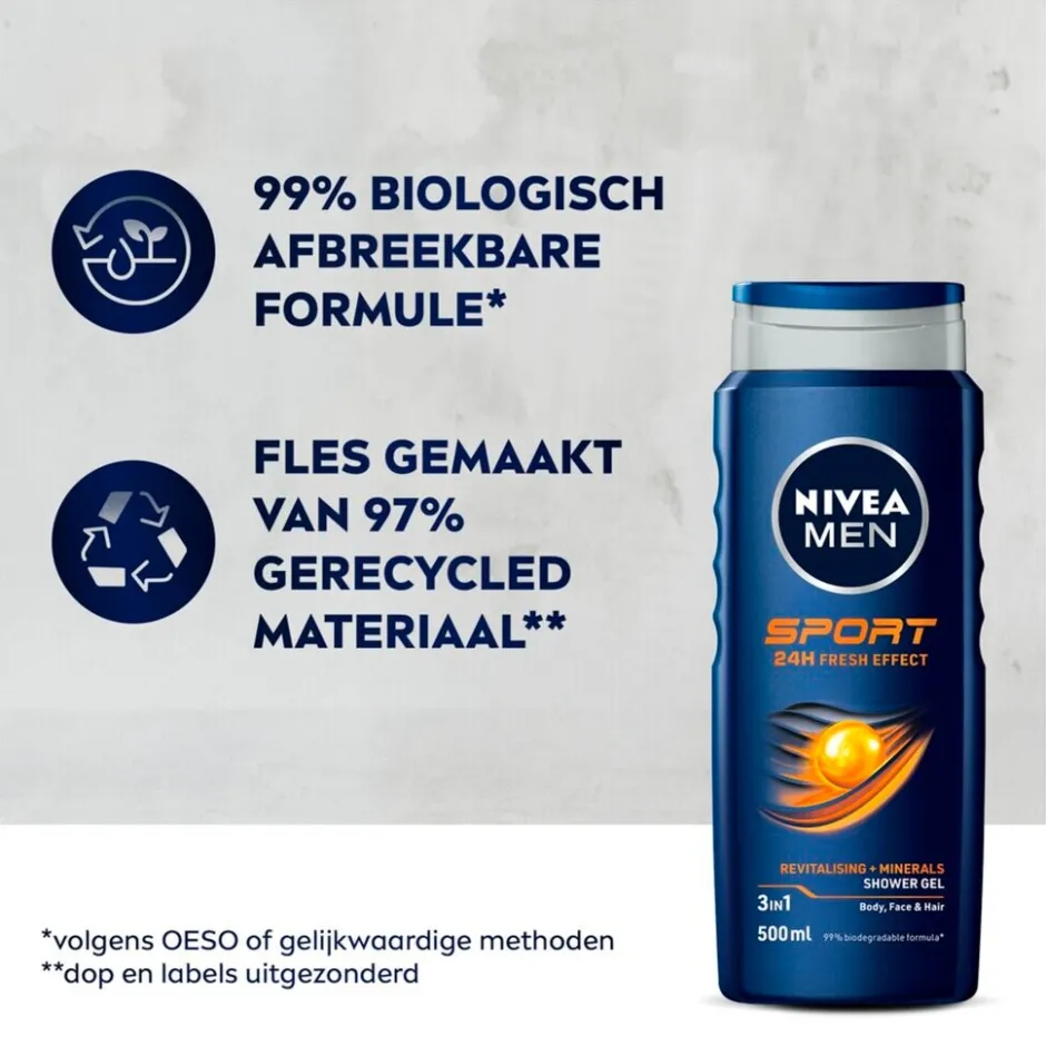 Nivea Men Sport 24H Fresh Effect Douchegel< Douchegel