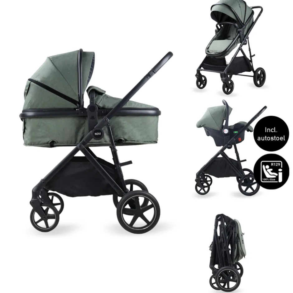 Novi Baby Novi Jaxx V2 4-in-1 Kinderwagen met Autostoel en Isofixbase< Kinderwagens|Autostoel