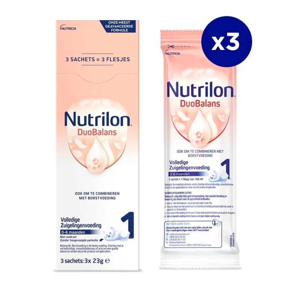 1 Baby Duobalans 0-6 Maanden Sachets|Nutrilon Hot