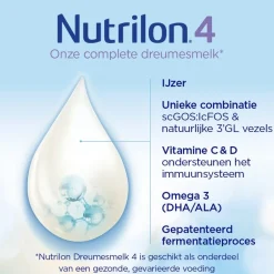 4 Dreumes- en Peutermelk met Vanillesmaak Flesvoeding Vanaf 1 Jaar|Nutrilon Online