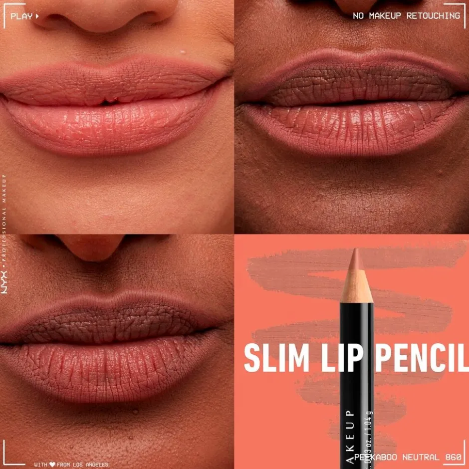 SPL860 Peekaboo Neutral Slim Lip Pencil|NYX Professional Makeup Best