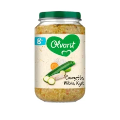 Olvarit 8+M Courgette Witvis Rijst< Babymaaltijden