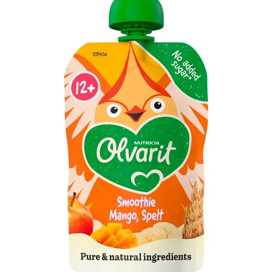 Olvarit 12+M Smoothie Mango, Spelt Knijpfruit< Fruithapjes