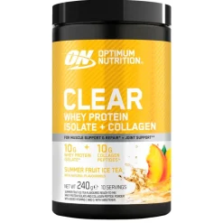 Optimum Nutrition Clear Summer Fruit Ice Tea Whey Protein Isolate + Collagen< Proteine Eiwit Poeders