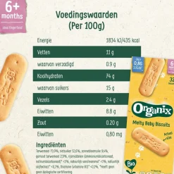 Organix Bio 6M+ Melty Baby Biscuits< Babytussendoortjes