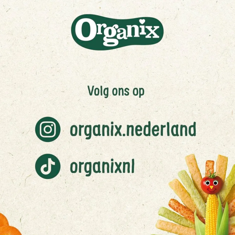Organix 12+M Haver, Appel, Banaan, Aardbei & Bosbes Knijpfruit< Fruithapjes
