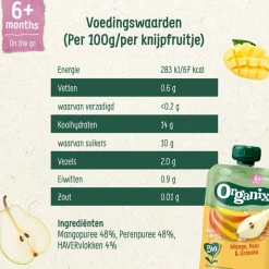 6+M Mango, Peer & Granola Knijpfruit|Organix Clearance