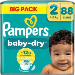 Baby-Dry Maat 2 Luiers|Pampers Hot