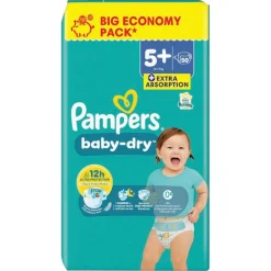 Baby-Dry Maat 5+ Luiers|Pampers Hot