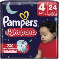 Pampers Night Pants Maat 4 Luierbroekjes< Pyjamabroekjes|Luierbroekjes Maat 4