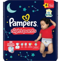 Pampers Night Pants Maat 4 Luierbroekjes< Pyjamabroekjes|Luierbroekjes Maat 4