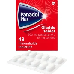 Panadol Plus 500mg/65mg Paracetamol en Coffëine Gladde Tabletten< Pijn