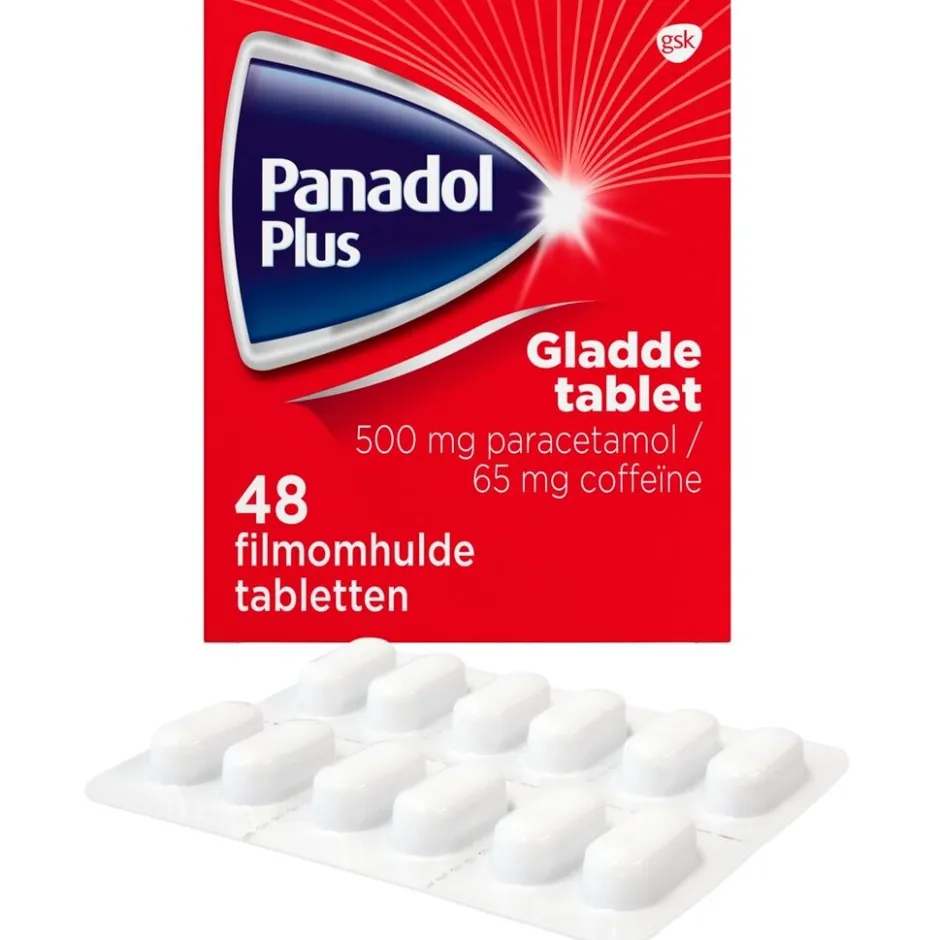 Panadol Plus 500mg/65mg Paracetamol en Coffëine Gladde Tabletten< Pijn