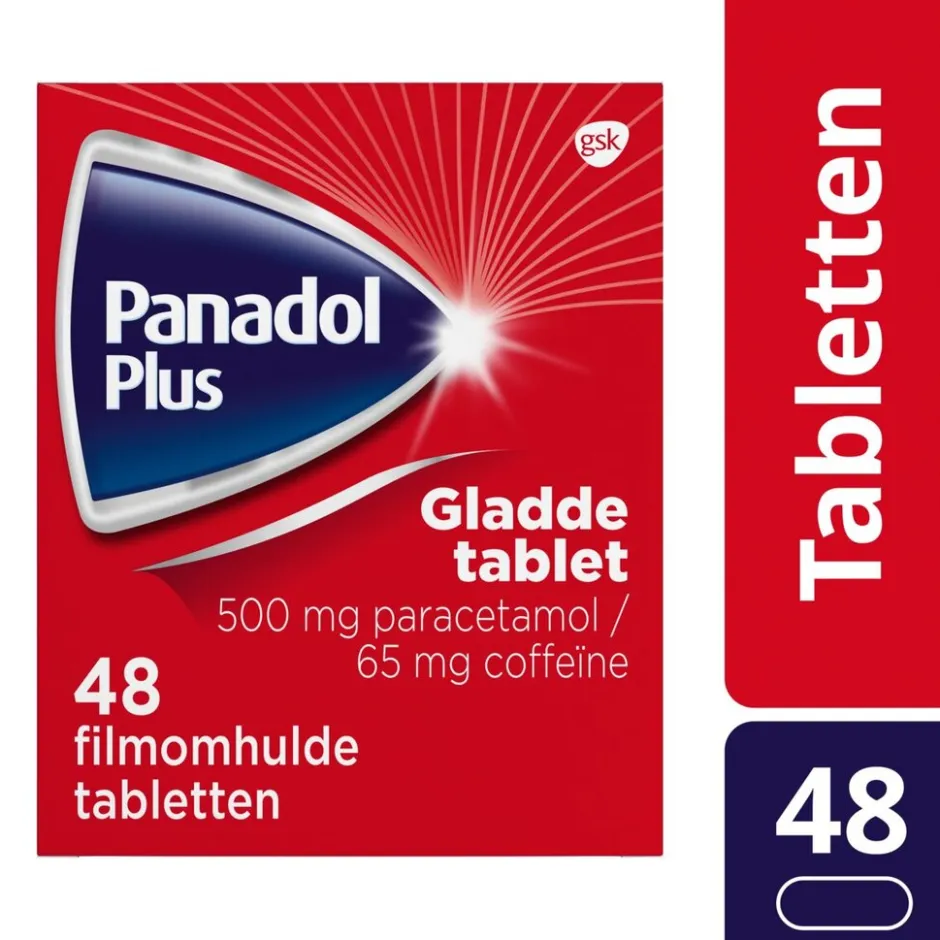 Panadol Plus 500mg/65mg Paracetamol en Coffëine Gladde Tabletten< Pijn