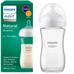 Natural Response Fles Glas 240ml – Flow 3 – BPS vrij- 1 fles|Philips Avent Sale