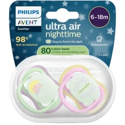 Philips Avent Soother Ultra Air 6-18M SCF376/29 Nighttime Fopspeen< Fopspenen