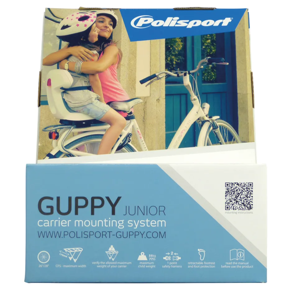 Achterzitje Guppy Junior licht/donker grijs|Polisport Discount